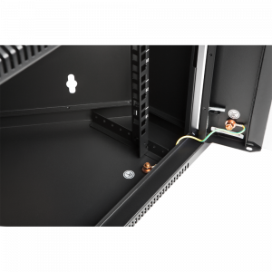 Wall corner enclosure, 430 mm deep, glass door, black